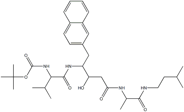 100994-43-2 tert-Boc-valyl-(3-hydroxy-4-amino-5-(2-naphthyl)pentanoyl)-alanylisoamylamide