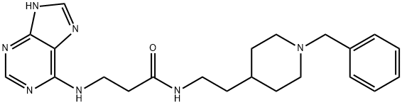 N-[2-(1-benzylpiperidin-4-yl)ethyl]-N~3~-7H-purin-6-yl-beta-alaninamide 结构式