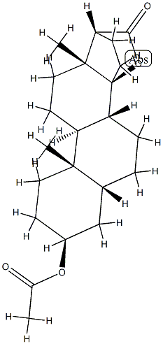 3β-アセチルオキシ-14β-ヒドロキシ-5β-アンドロスタン-17β-カルボン酸γ-ラクトン 化学構造式