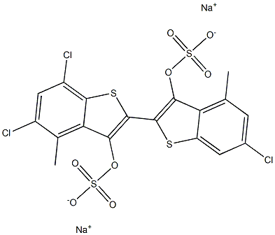 disodium 5,6',7-trichloro-4,4'-dimethyl[2,2'-bibenzo[b]thiophene]-3,3'-diyl disulphate  Structure