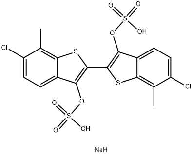 6,6'-Dichloro-7,7'-dimethyl-2,2'-bibenzo[b]thiophene-3,3'-diol bis(sulfuric acid sodium) salt Structure