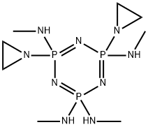 1,3-diaziridino-2,4,6-triaza-1,3,5,5-tetraaminomethyl-1,3,5-triphosphorin Struktur