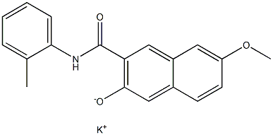 2-Naphthalenecarboxamide,3-hydroxy-7-methoxy-N-(2-methylphenyl)-, potassium salt (1:1) Structure