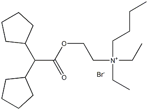 1-Butanaminium,N-[2-[(2,2-dicyclopentylacetyl)oxy]ethyl]-N,N-diethyl-, bromide (1:1) Struktur