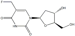 alpha-monofluorothymidine 化学構造式