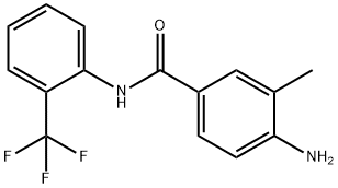 4-amino-3-methyl-N-[2-(trifluoromethyl)phenyl]benzamide 化学構造式