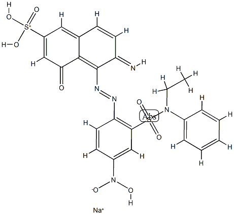 6-アミノ-5-[[2-[(エチルフェニルアミノ)スルホニル]-4-ニトロフェニル]アゾ]-4-ヒドロキシ-2-ナフタレンスルホン酸ナトリウム 化学構造式