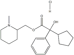 (1-methyl-3,4,5,6-tetrahydro-2H-pyridin-2-yl)methyl 2-cyclopentyl-2-hy droxy-2-phenyl-acetate chloride Structure