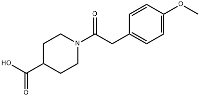 1-[2-(4-methoxyphenyl)acetyl]piperidine-4-carboxylic acid 化学構造式