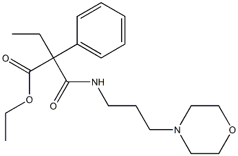 N-(3-モルホリノプロピル)フェニルエチルマロンアミド酸エチル 化学構造式