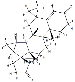 6,6-ethylene-15,16-methylene-3-oxo-17-pregn-4-ene-2,17-carbolactone Struktur