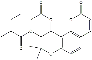 2-Methylbutyric acid 10-acetoxy-9,10-dihydro-8,8-dimethyl-2-oxo-2H,8H-benzo[1,2-b:3,4-b']dipyran-9-yl ester|