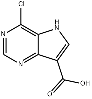 4-氯-5H-吡咯并[3,2-D]嘧啶-7-甲酸, 1019056-31-5, 结构式
