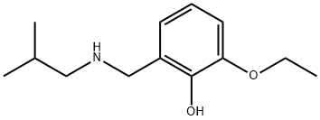 2-エトキシ-6-{[(2-メチルプロピル)アミノ]メチル}フェノール 化学構造式