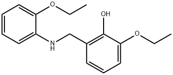 2-ethoxy-6-{[(2-ethoxyphenyl)amino]methyl}phenol Struktur
