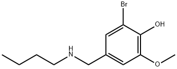 2-ブロモ-4-[(ブチルアミノ)メチル]-6-メトキシフェノール 化学構造式