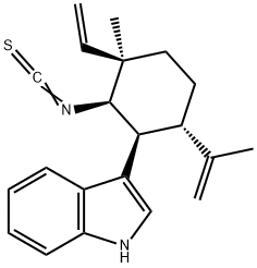 (+)-3-[(1S)-3β-Ethenyl-2β-isothiocyanato-3-methyl-6α-(1-methylethenyl)cyclohexane-1β-yl]-1H-indole Struktur