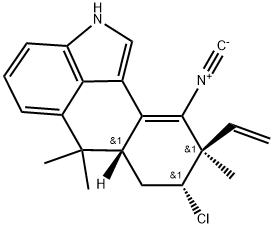 [6aS,(-)]-8α-クロロ-9β-エテニル-2,6,6aβ,7,8,9-ヘキサヒドロ-10-イソシアノ-6,6,9-トリメチルナフト[1,2,3-cd]インドール 化学構造式