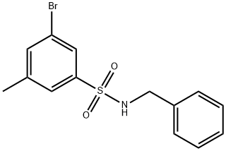 N-苄基-3-溴-5-甲基苯磺酰胺 结构式