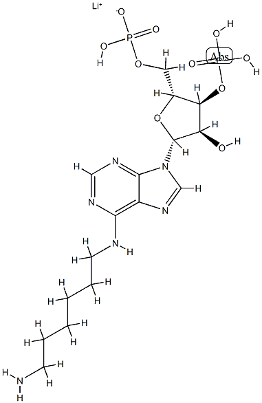 Lithium N-(6-aminohexyl)-5'-O-(hydroxyphosphinato)adenosine 3'-(dihydrogen phosphate) Structure