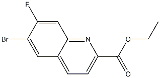 ethyl 6-bromo-7-fluoroquinoline-2-carboxylate 化学構造式