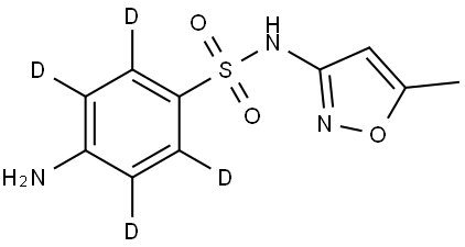 Sulfamethoxazole D4 (benzene D4), 1020719-86-1, 结构式