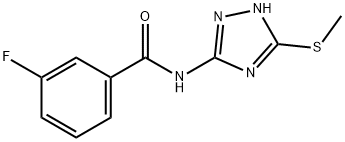 3-Fluoro-N-(5-methylsulfanyl-4H-[1,2,4]triazol-3-yl)-benzamide, 1021266-89-6, 结构式