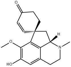(1S)-2',3',8',8'aβ-Tetrahydro-5'-hydroxy-6'-methoxy-1'-methylspiro[2-cyclohexene-1,7'(1'H)-cyclopent[ij]isoquinolin]-4-one 结构式