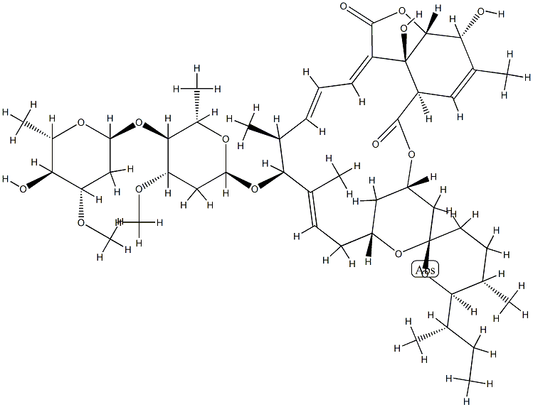 5-O-去甲基-22,23-二氢-28-氧代阿维菌素 A1A, 102190-55-6, 结构式