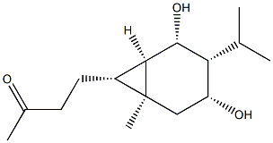 4-[(1S,6β)-3β,5β-Dihydroxy-1β-methyl-4β-(1-methylethyl)bicyclo[4.1.0]hept-7β-yl]-2-butanone,102341-43-5,结构式