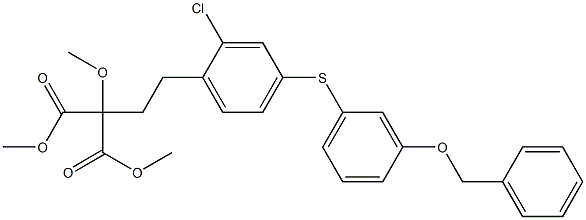 2-(2-[4-(3-BENZYLOXY-PHENYLSULFANYL)-2-CHLORO-PHENYL]-ETHYL)-2-METHOXY-MALONIC ACID DIMETHYL ESTER Struktur