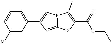 6-(3-CHLOROPHENYL)-3-METHYLIMIDAZO[2,1-B]THIAZOLE-2-CARBOXYLIC ACID ETHYL ESTER 化学構造式