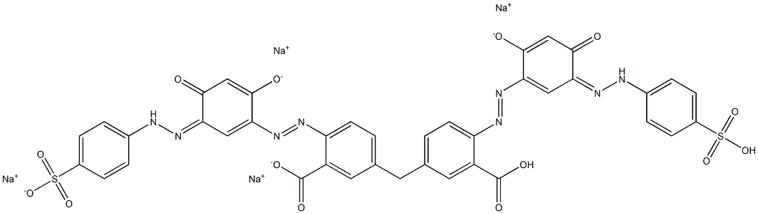 Benzoic acid, 3,3'-methylenebis[6-[[2,4- dihydroxy-5-[(4-sulfonylphenyl)azo]phenyl]azo]-, sodium salt Structure