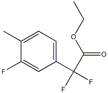 エチル-2,2-ジフルオロ-2-(3-フルオロ-4-メチルフェニル)酢酸 化学構造式