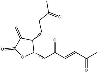 (E)-1-[(2S)-Tetrahydro-4-methylene-5-oxo-3β-(3-oxobutyl)furan-2β-yl]-3-hexene-2,5-dione 结构式