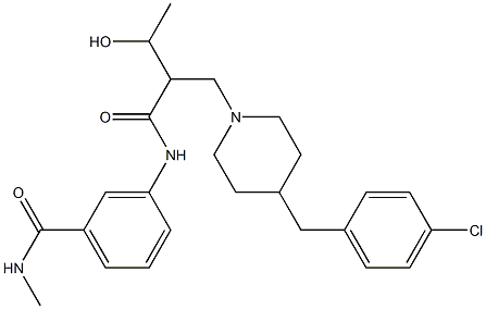 3-{2-[4-(4-Chloro-benzyl)-piperidin-1-ylmethyl]-3-hydroxy-butyrylamino}-N-methyl-benzamide Struktur