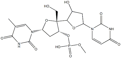 thymidylyl-(3'-5')deoxyuridine Struktur