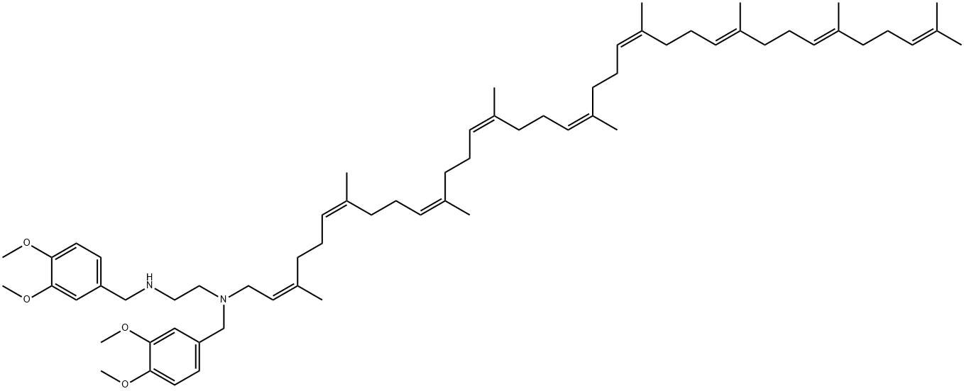 N-solanesyl-N,N'-bis(3,4-dimethoxybenzyl)ethylenediamine Structure