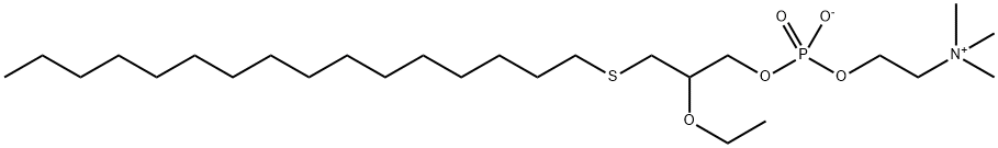 1-thiohexadecyl-2-ethyl-glycero-3-phosphocholine Struktur