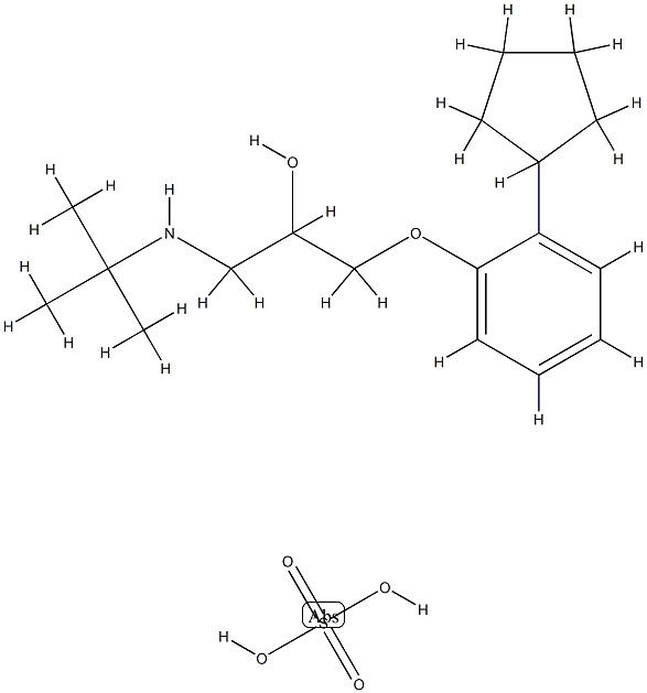 2-Propanol, 1-(2-cyclopentylphenoxy)-3-[(1,1-dimethylethyl)amino]-, (+-)-, sulfate (2:1) (salt),103437-28-1,结构式
