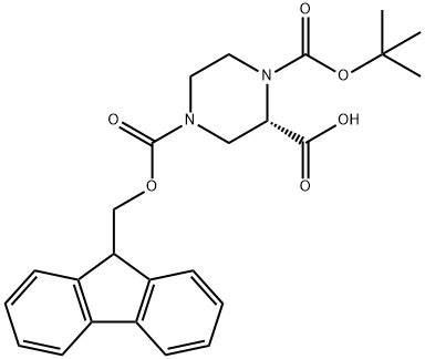 (S)-1-N-Boc-4-N-Fmoc-2-哌嗪甲酸,1034574-30-5,结构式