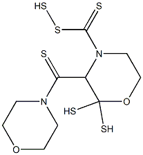 4,4'-(ペルテトラチオジカルボノチオイル)ビスモルホリン 化学構造式