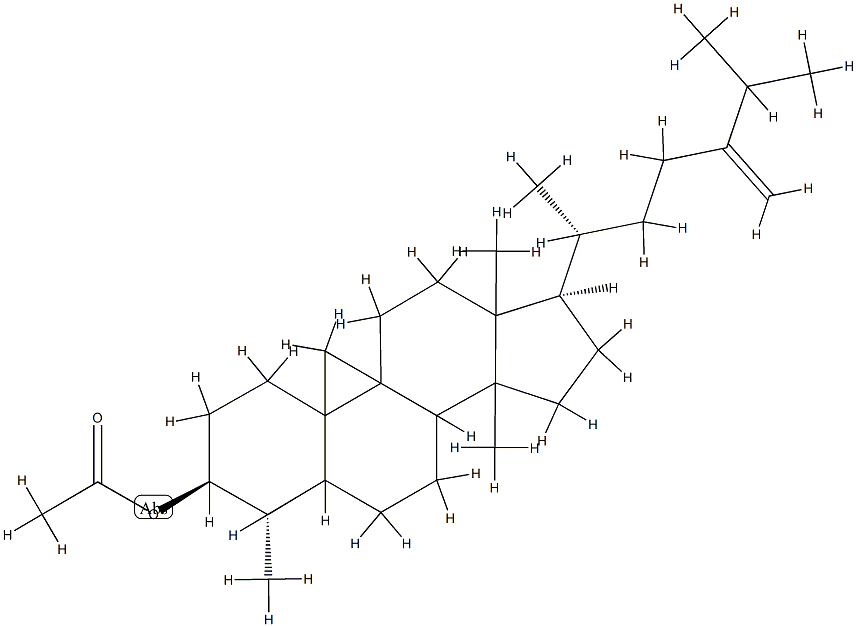 4α,14-Dimethyl-9β,19-cyclo-5α-ergost-24(28)-en-3β-ol acetate Struktur