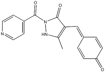 N(1)-isonicotinoyl-3-methyl-4-(4-hydroxybenzilidene)-2-pyrazolin-5-one 结构式