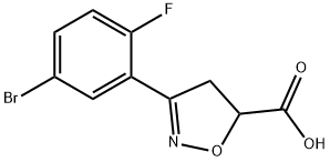 3-(5-bromo-2-fluorophenyl)-4,5-dihydro-1,2-oxazole-5-carboxylic acid,1038715-38-6,结构式