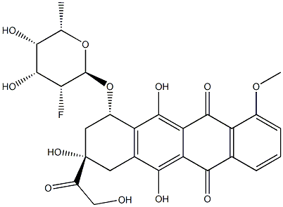 7-O-(2,6-dideoxy-2-fluorotalopyranose)adriamycinone Struktur