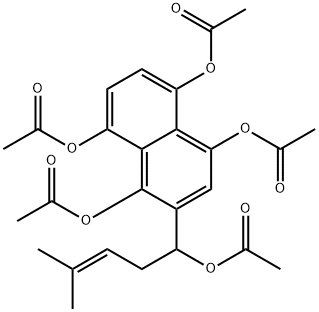 2-[1-(乙酰氧基)-4-甲基-3-戊烯-1-基]-1,4,5,8-萘四醇四乙酸酯,103946-64-1,结构式