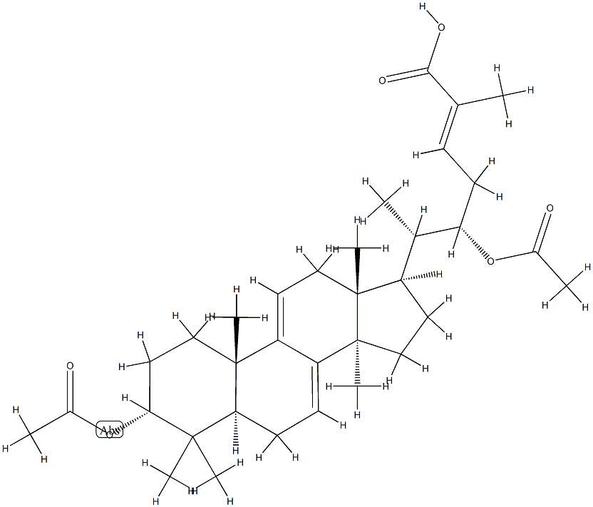 (22S,24E)-3α,22-Bis(acetyloxy)-5α-lanosta-7,9(11),24-trien-26-oic acid Struktur