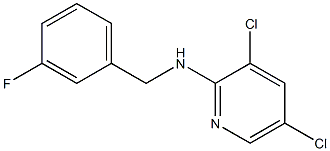 3,5-dichloro-N-[(3-fluorophenyl)methyl]pyridin-2-amine 结构式