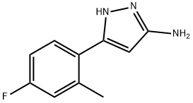 3-(4-氟-2-甲基苯基)-1H-吡唑-5-胺, 1040724-40-0, 结构式